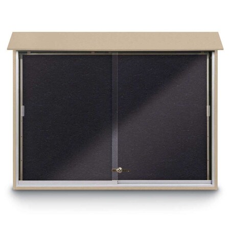 United Visual Products Outdoor Enclosed Combo Board, 72"x36", Satin Frame/Black & Cinnabar UVCB7236OD-BLACK-CINNABA